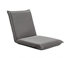 COSTWAY Sedia da Pavimento Pieghevole Imbottita, con Schienale Regolabile in 6 Posizioni, Poltrona Salotto Reclinabile da Terra, per Lettura Relax Meditazione (Grigio)