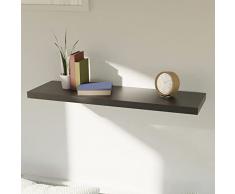 Mensola da parete di alta qualità, scaffale sospeso, per CD, DVD, 120 cm, MDF, PVC, 120 x 3,8 x 23,5 cm, colore: nero