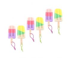 FARUTA 6 pezzi a forma di gelato esfoliante doccia corpo spugna spazzola esfoliante esfoliante doccia bagno spugna pouf vasca doccia palla corpo pelle morbida lavaggio per bambini bambino colore