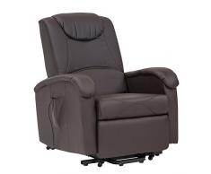 Cribel Poltrona Relax DISA D, Similpelle, Movimento Elettrico con Funzione Alzapersona, Reclinabile, Telecomando Incluso, Moka, 82 x 90 x 143 cm