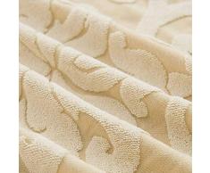 SINKITA Jacquard Coprisedili Wingback,Poliestere Decorativo Fodera per Sedia A Orecchioni Elasticizzato Caratteristica Morbida Sedia Poltrona Universale Divano Protector Mobili Elastico-Beige-2 Pezzo