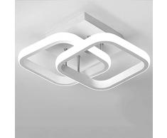 Lampadario LED Soffitto, 24W 2520LM Plafoniera LED Soffitto Moderna Quadrata Bianca in Acrilico, Lampada da soffitto a LED per Soggiorno, Cucina, Bagno, Luce bianca fredda 6000K (Bianco,28CM)