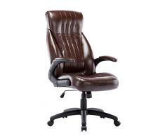 IntimaTe WM Heart Sedia da ufficio con Braccioli Pieghevoli, Poltrona girevole Direzionale ergonomica, da scrivania per computer altezza Regolabile 360 gradi, Marrone, 64 x 55 x 112cm