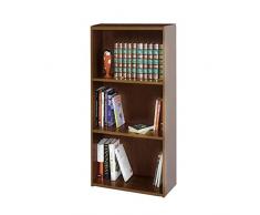 AntonaShop Libreria Colorata Componibile Modulare Legno MDF Laminato Mobile Scaffale (Noce)