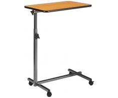 Gima - Tavolino serviletto per pazienti allettati, con struttura in acciaio e pannello ad alta densità, con 4 rotelle removibili Ø 50 mm di cui 2 con freno, 27448