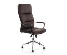 HJH Office 600710 Sedia da ufficio/Sedia presidenziale BRUNELLO 20 similpelle marrone scuro, imbottitura morbida, con braccioli, regolabilie in altezza, schienale inclinabile, schienale alto