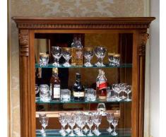 SIMEX Furniture - Collezione Cristina - Vetrina Buffet Bar - Legno Massello - Mobili in Legno di Faggio Marrone Naturale - Soggiorno, Ufficio