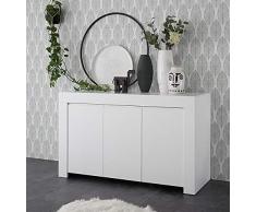mobile contenitore 3 ante moderno BIANCO OPACO soggiorno madia buffet con sportelli design FIRE 05