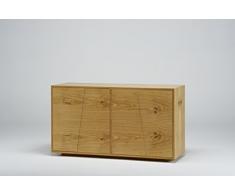 Credenza Bassa Made in Italy con Ante Oblique, MOD. Pull, 4 Ante Oblique a Trapezio, 150 x 80 x50 cm