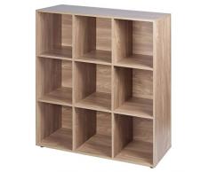 URBN Living - Libreria modulare in legno con 9 cubi effetto quercia