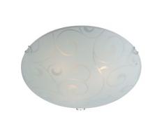 PLAFONIERA VETRO CHIARO-SATINATO DISEGNO 1X60W E27 Art. 40400-1