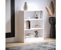 Vida Designs Cambridge-Libreria Bassa a 3 Ripiani, in Legno, Colore: Bianco, Holz, 75 x 60 x 24 cm