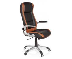 HJH Office 621770 Sedia da Gaming/Sedia Girevole RACER COMPACT Similpelle Marrone, Schienale Alto, Braccioli Ribaltabili in L'alto, Ideale per Giocatori, multicolore, poliuretano;pvc, imbottita