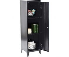 Credenza Soggiorno Cucina 1 Ante Armadio Cassettiera Camera da Letto Metallo con Vani Multi Spazio e 3 Ripiani