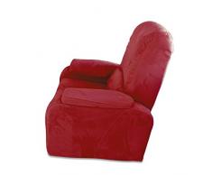 Baldiflex Poltrona Relax Alzapersona Elettrica e Reclinabile con Telecomando Multi Funzione in Tessuto Microfibra. Modello Lady. Colore Rosso