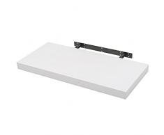 WOLTU Mensola da Muro Rettangolare Scaffale Libreria a Parete Decorazione per Cameretta Ufficio Porta CD/Dvd in Legno Bianco 110cm RG9316ws