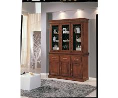 Estea Mobili - CRISTALLIERA CREDENZA LEGNO COLORE NOCE CON INTARSIO X SOGGIORNO PRODOTTO VENETO - 505 - Come foto