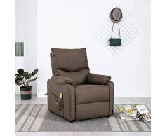 Susany Poltrona Massaggio Elettrica Reclinabile, Sedia Massaggio Relax, Poltrona Relax, Poltrone per Anziani, Poltrone Relax et Chaise Longue Marrone in Tessuto