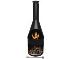 MaxxGarden Heracles - Caminetto per esterni, Braciere da terrazzo, Dimensioni: 45 x 45 x 134 cm, Colore: Nero