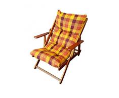Totò Piccinni POLTRONA SEDIA SDRAIO HARMONY RELAX (GIALLA/ARANCIONE) in legno pieghevole cuscino imbottito soggiorno cucina giardino salone divano