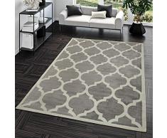 TT Home Tappeto A Pelo Corto Moderno Design Marocchino Soggiorno da Interni alla Moda Grigio, Größe:160x220 cm