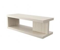 VE.CA-Italy Tavolino Basso Salotto Moderno in Legno Bianco larice Made in Italy