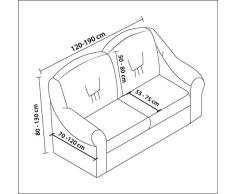 Copri-poltrona/copri-divano di lusso, 50 % cotone, 50 % poliestere, crema, Zweisitzer-Sofabezug