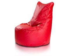 Bepouf Poltrona Sacco Puf Pouf con Schienale Alto Dimensioni 85x80 Ecopelle Pieno (Rosso, L)