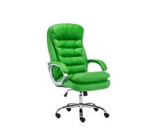 CLP Sedia Ufficio Vancouver XXL In Similpelle I Poltrona Elegante Direttore Carico Max 235 KG, Colore:verde