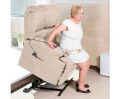 Poltrona Relax Alzapersona con Massaggio Craftenwood 6012 Colore Beige