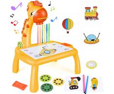 FORMIZON Traccia e Disegna Proiettore Giocattolo, Tavolo da Disegno per Bambini 2 3 5 anni, Proiettore di Pittura Disegno con Lavagnetta Cancellabile, Proiettore darte, Tavolo Lavagna per Bambini