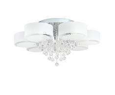49W Lampadario LED, bianco caldo e 24W RGB, cristallo acrilico, per soffitto, parete, corridoio, camera da letto, cucina, soggiorno 7-flammig