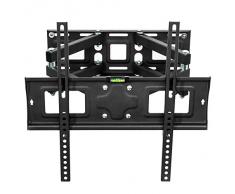 TecTake Supporto universale staffa parete muro TV LCD TFT LED inclinabile e girevole Vesa 50X50 fino 400X400 portata massima: 70kg 26 - 55" distanza dalla parete 8-52 cmcm