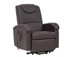 Cribel Poltrona Relax DISA C, Similpelle, Movimento Elettrico con Funzione Alzapersona, Reclinabile, Massaggiante, Telecomando Incluso, Moka, 82 x 90 x 143 cm