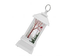 Lanterna a LED natalizia, Lanterna a sospensione decorativa natalizia Lampada portatile a LED per Babbo Natale Decorazione per giardini interni(bianco)