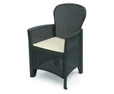 Tomaino Poltrona da Giardino in plastica Effetto Rattan