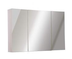 kleankin Armadietto Pensile da Bagno a Parete con Specchio a 3 Ante e Ripiani Regolabili in Legno 90x60x13.5cm