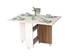 MU Tavolo Pieghevole per Uso Domestico, Tavoli a rotelle Tavolo Rettangolare a Scomparsa Banco Multifunzione con scaffale di stoccaggio 120 * 80 * 73Cm