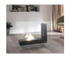 Stones, CROSSING, Caminetto A Bioetanolo Da Pavimento, Nero, 80 x 31 x 60 cm