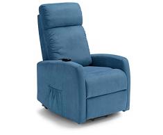 REDÒKASA Nuova Seattle PLUS poltrona relax alzapersona in tessuto con 2 motori, reclinabile e Posizione TV (Carta da zucchero)