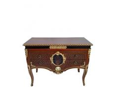 Louises - Cassettiera stile barocco Rokoko, stile antico, colore: Noce con larghezza 114 cm