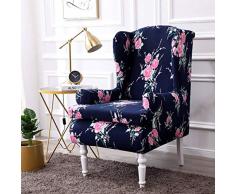 SINKITA Sedia Poltrona Elasticizzato,Morbido Jacquard Poliestere Fodera per Sedia A Orecchioni Coprisedili Wingback Divano Protector Mobili Universale-J-2lenzuolo