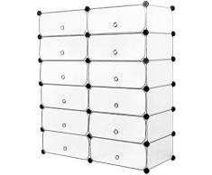SONGMICS Supporti Portascarpe Salvaspazio Scarpiera di Plastica Bianco 25 x 10 x 12 cm 12 Pezzi LSP34WT