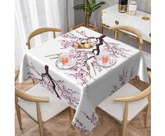 DMORJ Tovaglia rotonda con stampa di alberi di ciliegio – 160 x 160 cm, perfetta per tavoli da buffet, feste