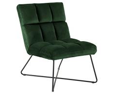 Marchio Amazon - Movian Poltrona lounge, tessuto verde bosco e base in metallo verniciato a polvere nero opaco