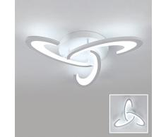 Osairous Lampadario da Soffitto, Plafoniera LED 36W 3240lm, Lampadario LED Design Eleganza per Camera da Letto, Soggiorno, Sala da Pranzo, Acrilico Bianco, Luce Bianca 6500K