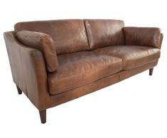 Divano da cocktail Manitoba a 3 posti vintage in pelle