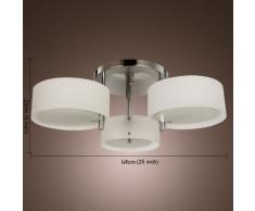 ALFRED® Lampadario moderno in acrilico in cromo con 3 lampadine , Flush Mount per studio / ufficio, camera da letto, Soggiorno (con finitura cromata)