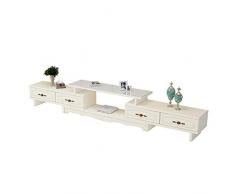 Lowboard in Living Room Pranzo o Stand mobilia del Salone TV unità TV Media unità Entertainment & Consolle Lounge TV Media Center Angolo (Color : White, Size : 160-240x30cm)