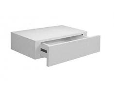 GICOS IMPORT EXPORT SRL 1 Mensola Cassetto Sospeso da Parete Scaffale in Legno MDF Bianco 40x24x10cm, Unica
